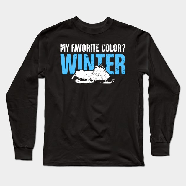 Winter - Funny Snowmobile Design Long Sleeve T-Shirt by MeatMan